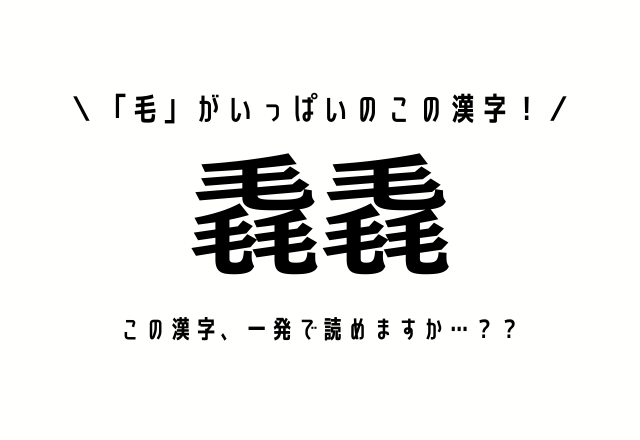 「毛」がいっぱいのこの漢字！【毳毳】この漢字、一発で読めますか…？？